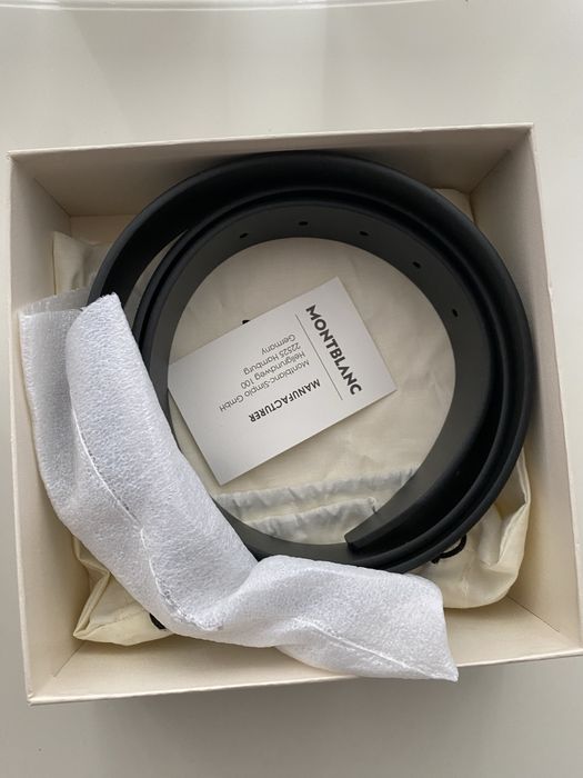 Curea Montblanc noua | piele imprimata | catarama din palladium