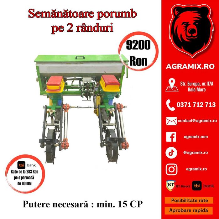 Semanatoare porumb model SUCCES 2 randuri nou Agramix