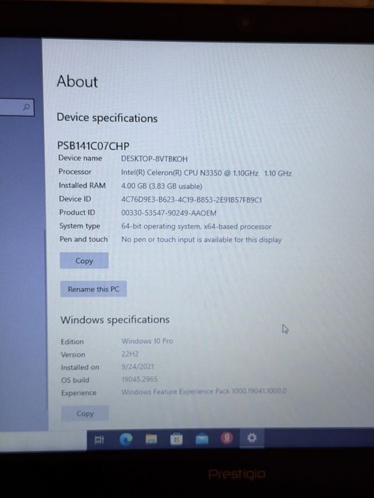 Ноутбук Prestigio