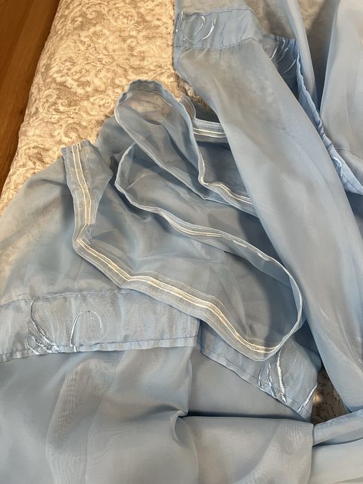 Perdea bleu 2,60m cu rejansă / 2,20m pentru galerie + 20 inele