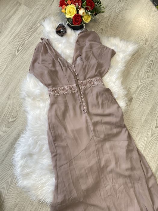 Rochie ocazie Asos roz pudra xs s