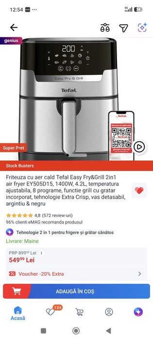 Air fry Tefal folosit ocazional
