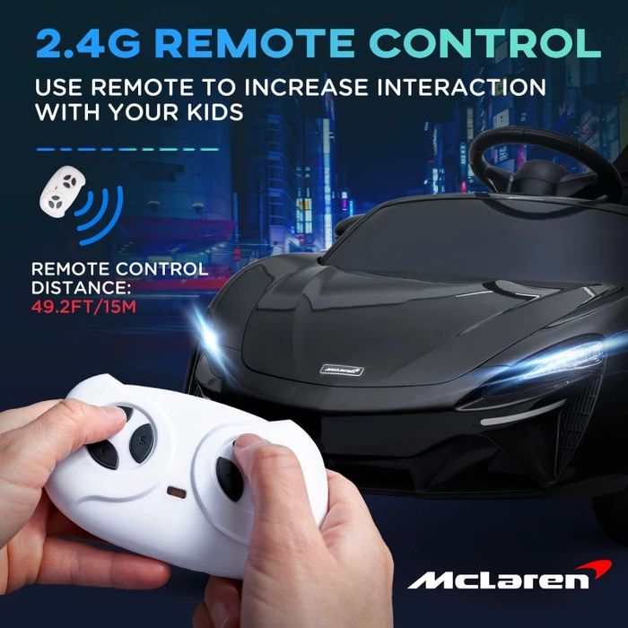 Masinuta electrica pentru copii Homcom McLaren, cu telecomandă - Neagra sau rosie , Noua Sigilata