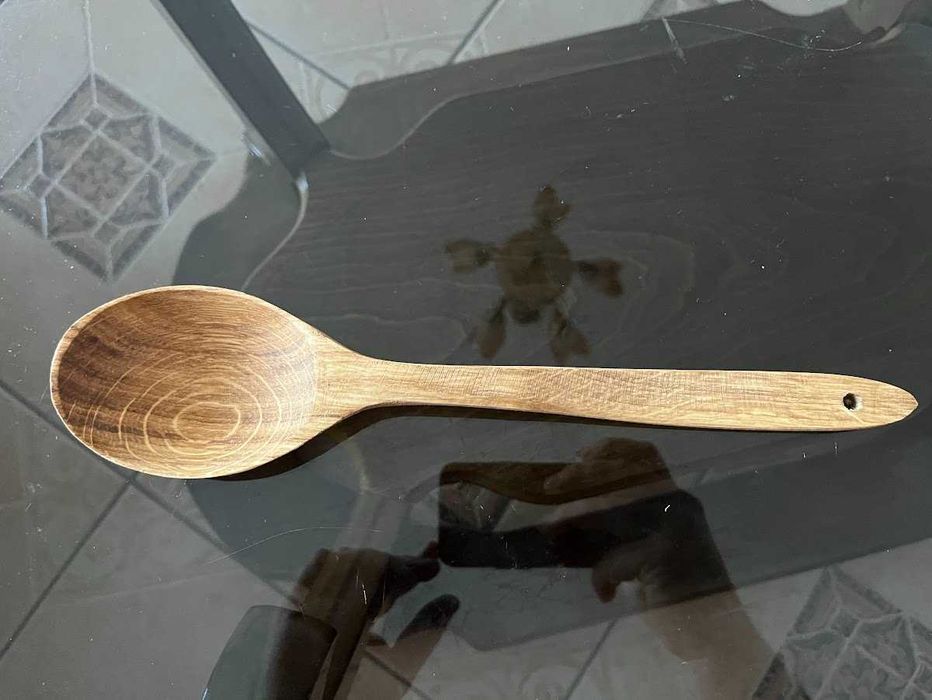 Lingură din stejar masiv 30 cm – Ustensilă premium pentru gătit și servire
