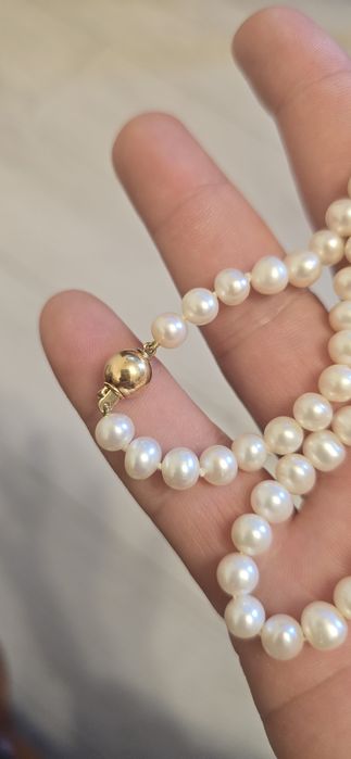 Aur 18 k cu perle naturale okazie