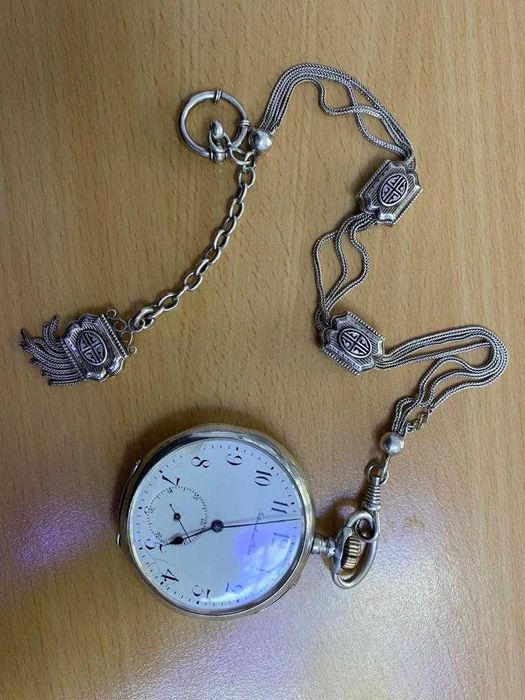 Ceas vechi de buzunar din argint IWC Schaffhausen cal. 57