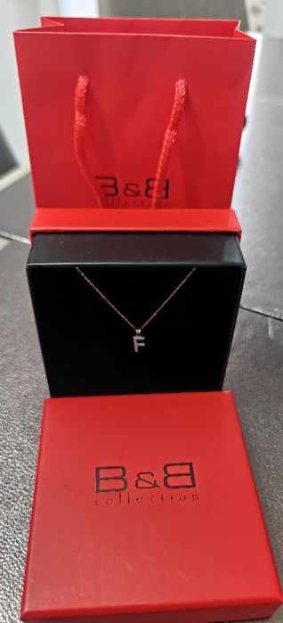 Colier din argint cu initiala F