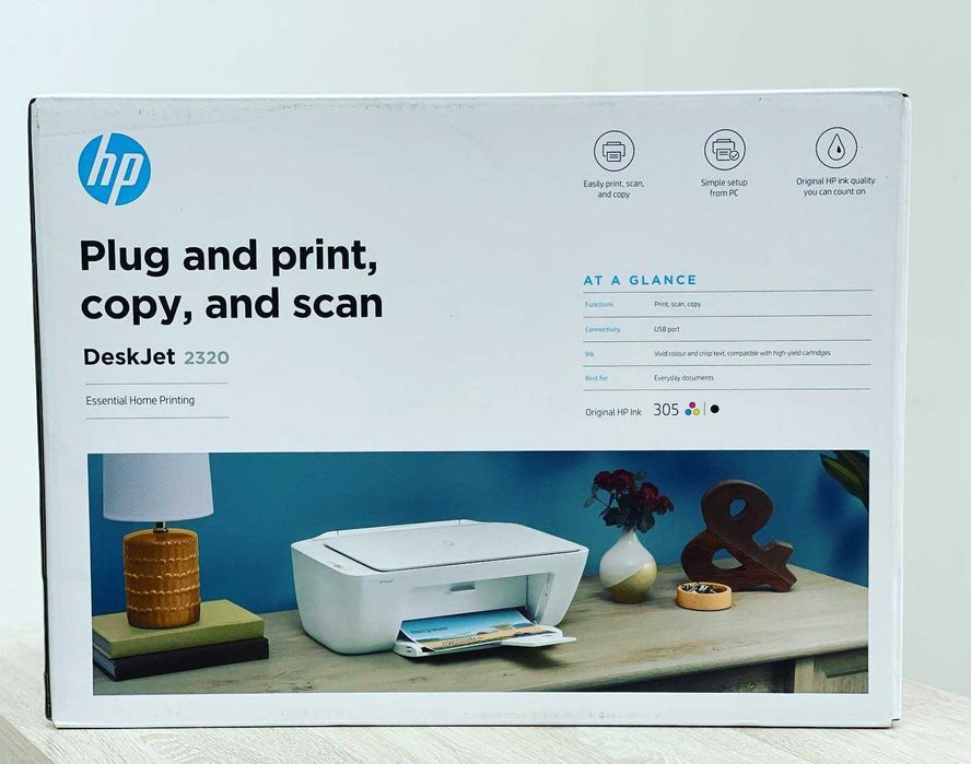Многофункционалният цветен мастиленоструен принтер HP DeskJet 2320