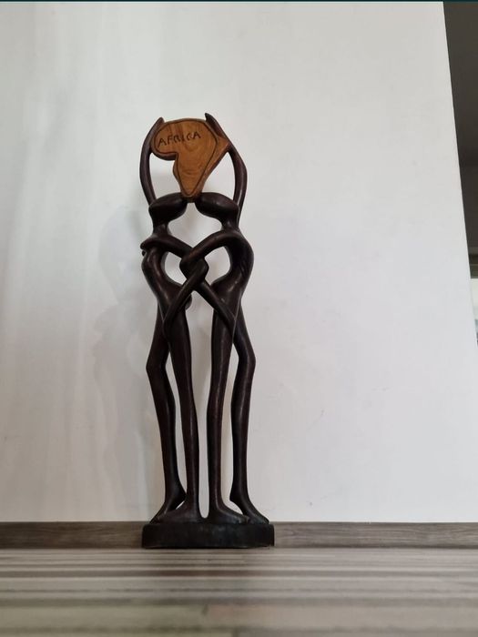 Statueta abanos lemn exotic  mare 1m  figurina sculptura  Love Africa