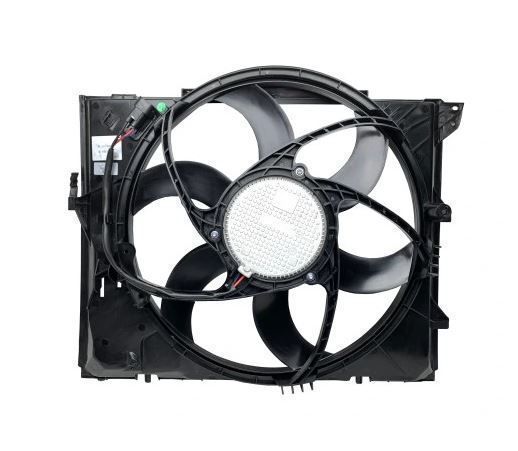 GMV radiator electroventilator BMW Seria 1 E87/E88/E81/E82, 2004-2011, 116i, motor 1.6, 2.0, benzina, cutie manuala/automata, cu AC, 300W; 3 pini