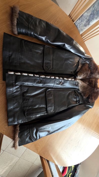 Мъжко яке(палто) - естествена кожа с косъм, размер L