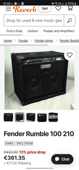 Кубе за бас китара Fender Rumble 100 2x10