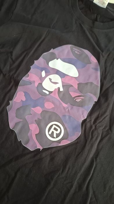 Tricou Bape Negru Print Mov, Marimea L
