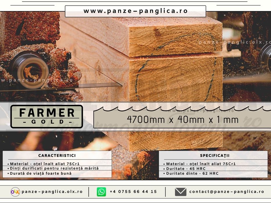 FARMER GOLD 4700x40, Panze panglica banzic, Premium German Steel, lemn