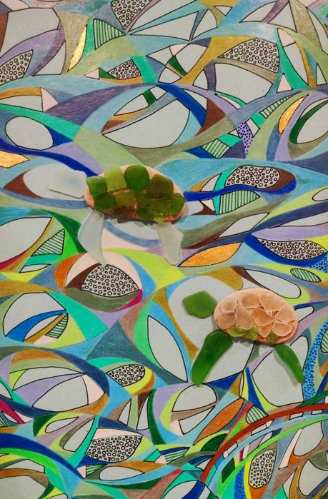 Ръчно рисувана картина "Подводен ритъм"