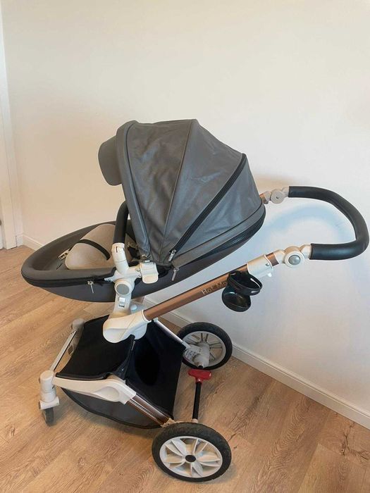 Carucior Copii Hot Mom Premium Dark Grey 3 în 1