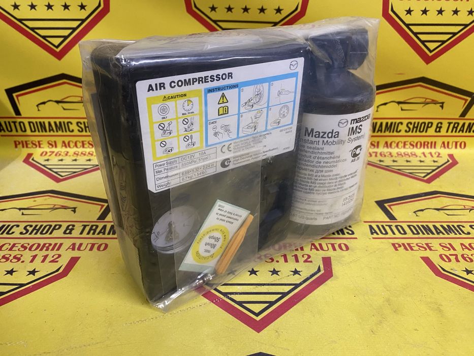 Compresor aer umflat roti auto masina Kit pana cu solutie OEM Mazda No