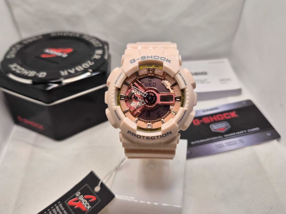 Ceas Sport Dama ,Unisex Casio g shock Gmas110- pink Hibryd .Nou, Garantie 2 ani