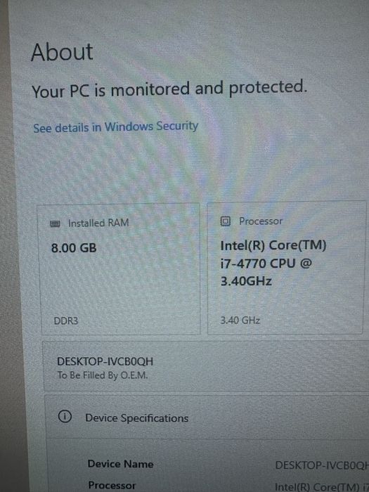 Vand Kit I7 3.40GHz 8gb ram