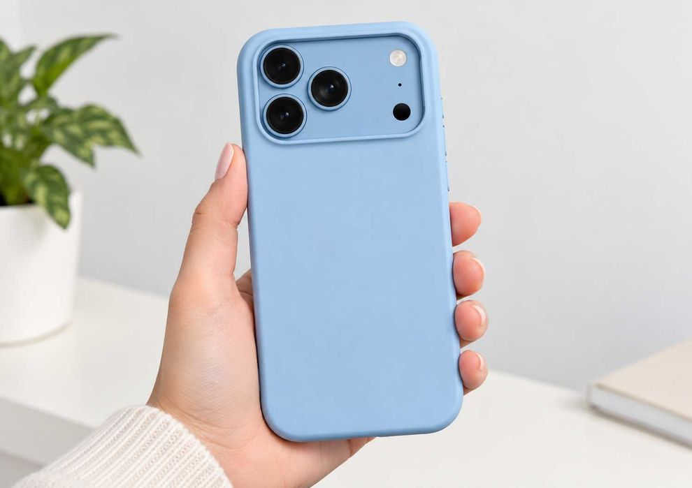 Husa iPhone 18 Pro Max Interior Alcantara Premium Glacier Blue