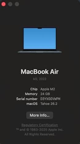 Apple MacBook Air 13” M2 (2022) 24GB RAM 512GB SSD