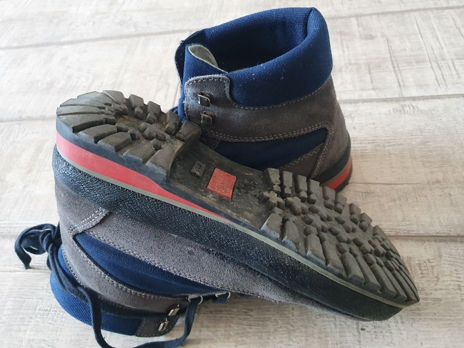 Bocanci 42 sau 43 cu talpic de 27,5cm, toamna primavara piele cu panza