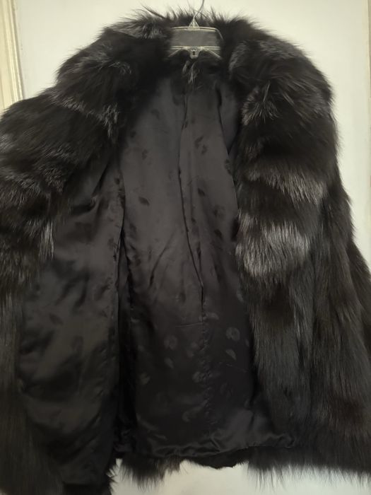 haina de blana naturala de vulpe polara argintie nou cu ticheta