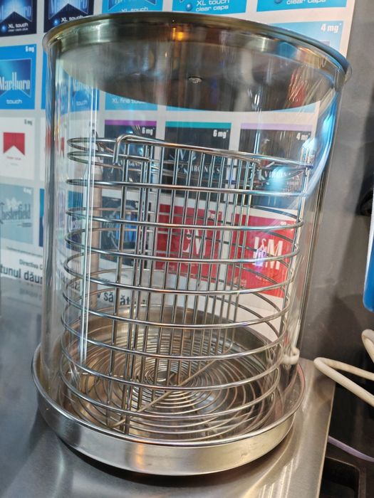 Aparat Hot Dog Profesional  cu 4 tepuse si vas, din Inox.