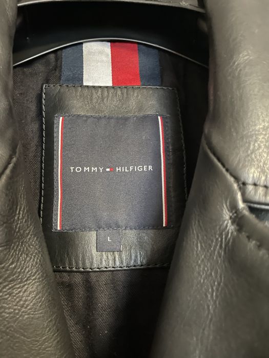 Geaca piele Tommy Hilfiger stil biker, mărimea L