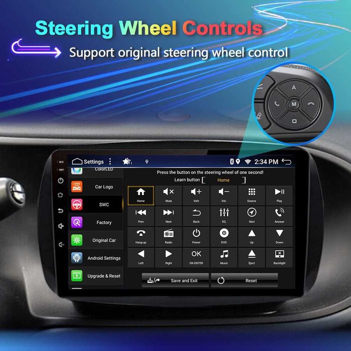 Мултимедия за Mercedes Benz Smart Forfour Fortwo Навигация Android GPS