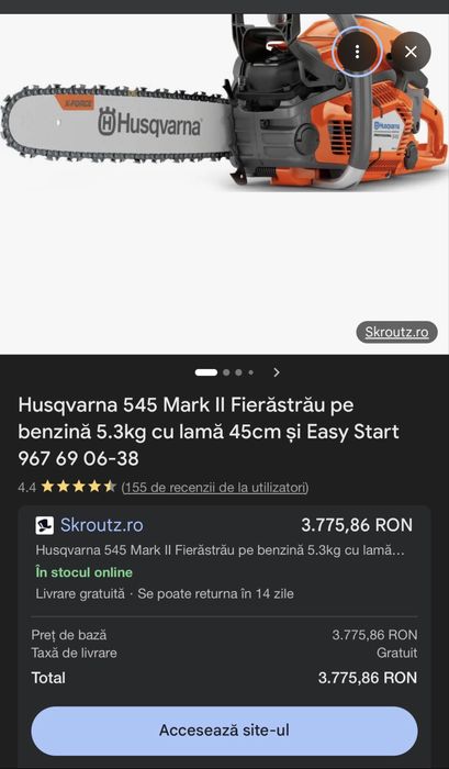 Drujba Husqvarna 545 Mark II 3.7 Cp lama 45cm