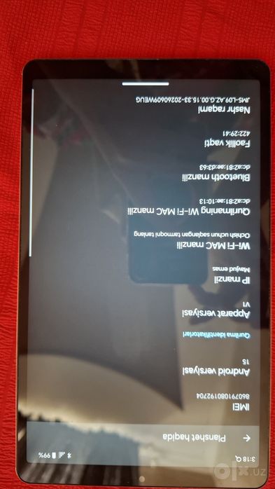 Honor Pad X7 planshet holati ideal
