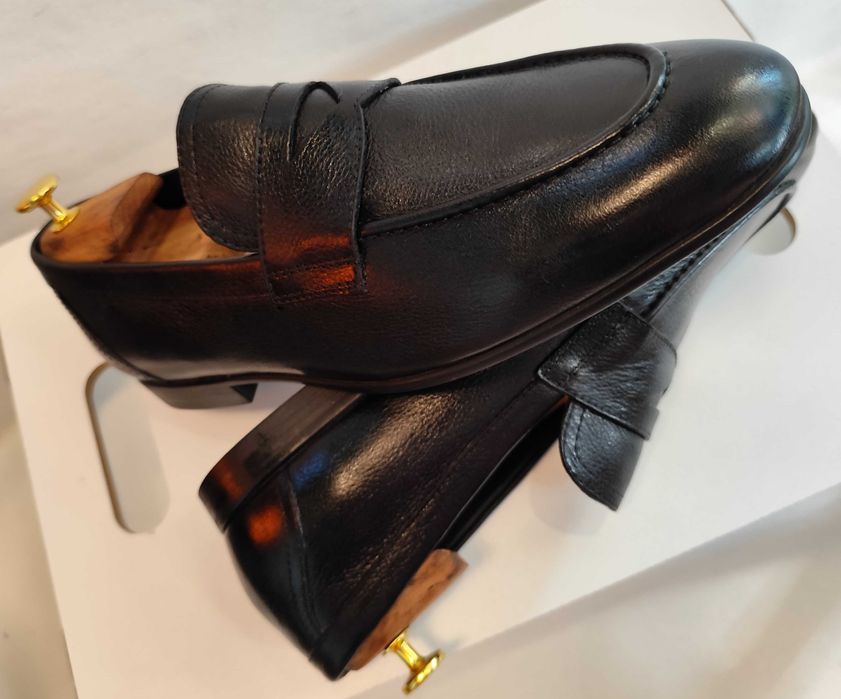 Pantofi loafer penny 44 premium GEOX piele naturala moale negru