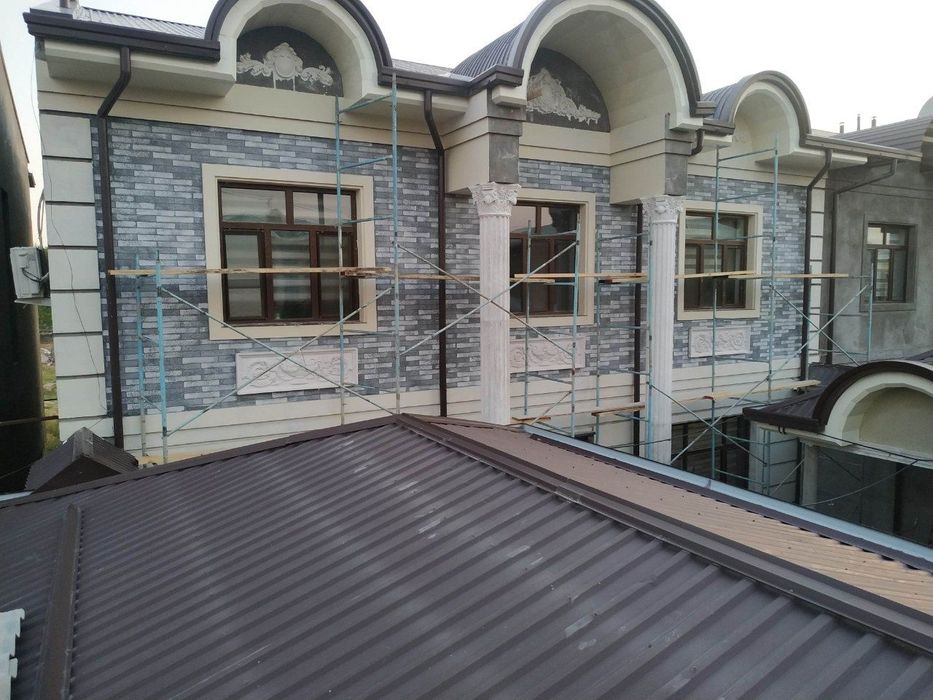 Travertin  fasad ishlari,   травертин