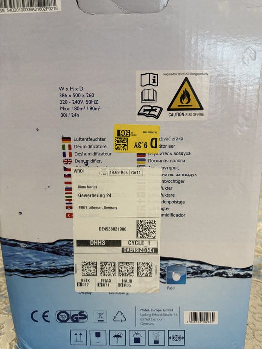 Dezumidificator Comfee by Midea/ COMFEE MDDP-30DEN7 30L / 24H