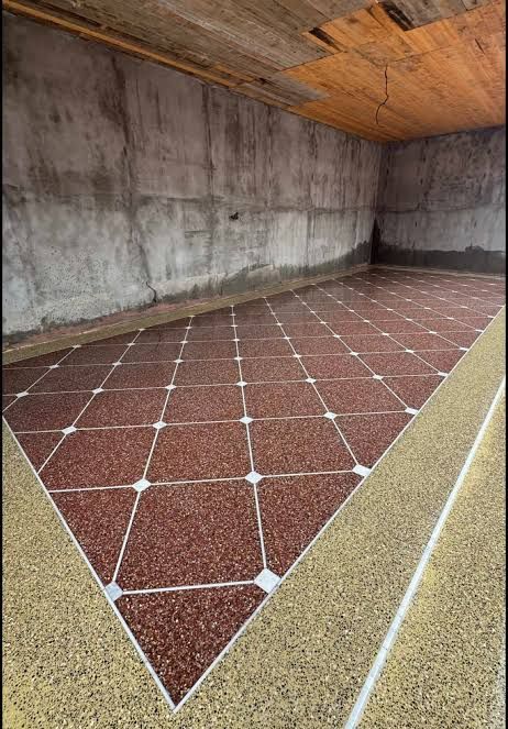 Мозаичные полы из шлифованого бетона/терраццо