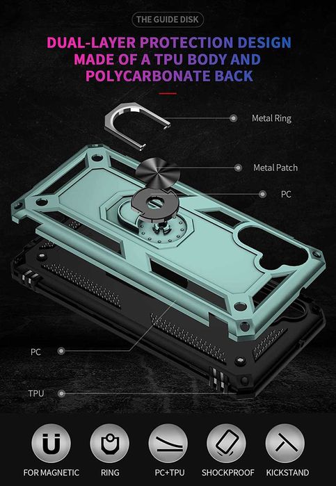 Husa hybrid ARMOR cu inel pentru Samsung Galaxy A17 / A26 / A36 / A56