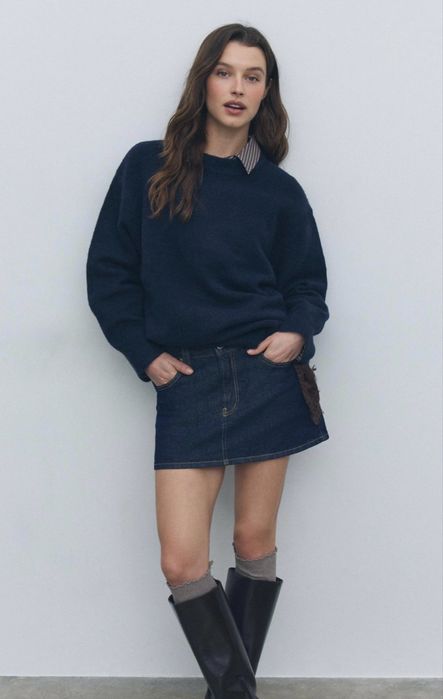 Джинсовая мини юбка