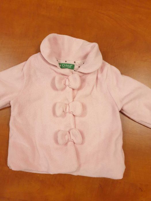 Бебешко яке 74см., шушляково 12м.,палто,розово с вата рр92