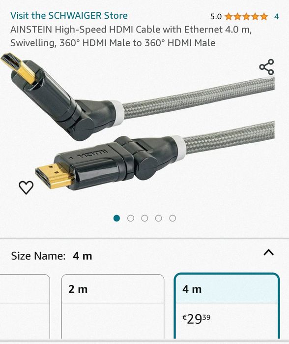 Cablu HDMi 4K UHD Ready high-speed cu Ethernet -360°-4m (noi sigilate)