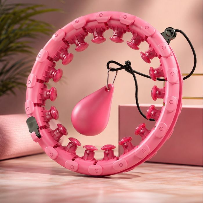 Смарт 3D Hula Hoop с тежест и масажни възли – Регулируем фитнес обръч за стягане на талията и корема