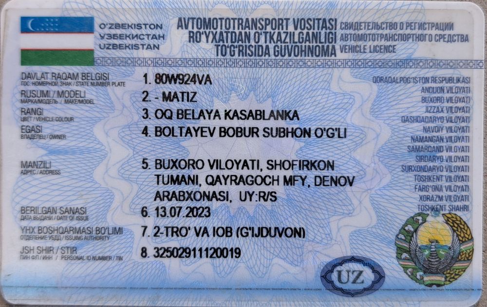 Matiz uch porshin sotiladi