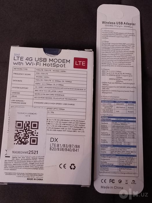 Продается Wi-Fi 4g модем и адаптер Wi-Fi