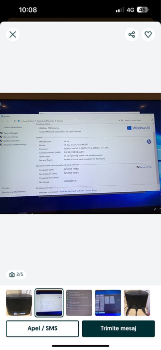 Unitate PC HP Elite Slice G2 I5 / 8 GB Ram / SSD/Audio BANG & OLUFSEN