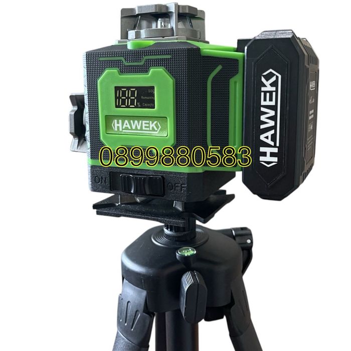 Лазерен нивелир HAWEK 4D 16 линии+лазерна ролетка 50М