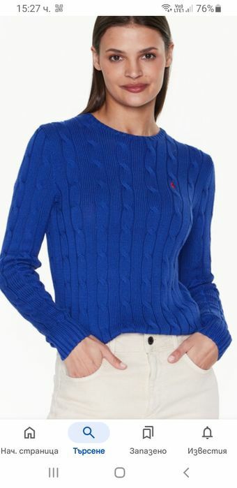 POLO Ralph Lauren Cable Pima Cotton  XS НОВО! ОРИГИНАЛ! Дамски Пуловер