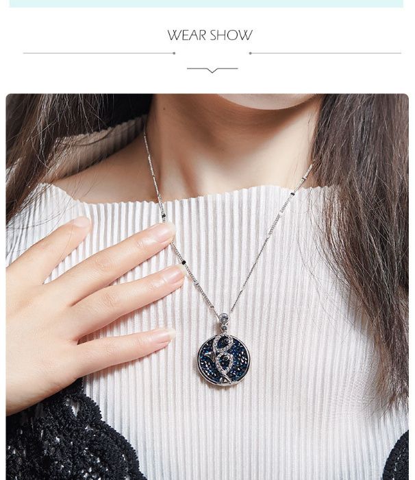 Colier din aliaj placat cu rodiu cu Cristale Swarovski