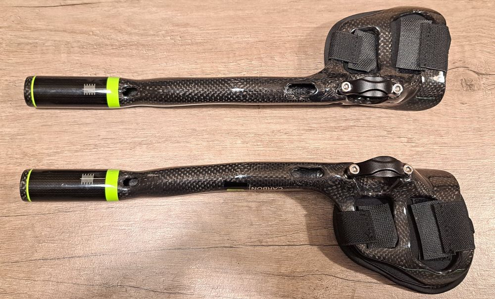 Aerobar/ extensii ghidon carbon + înălțători 20 mm