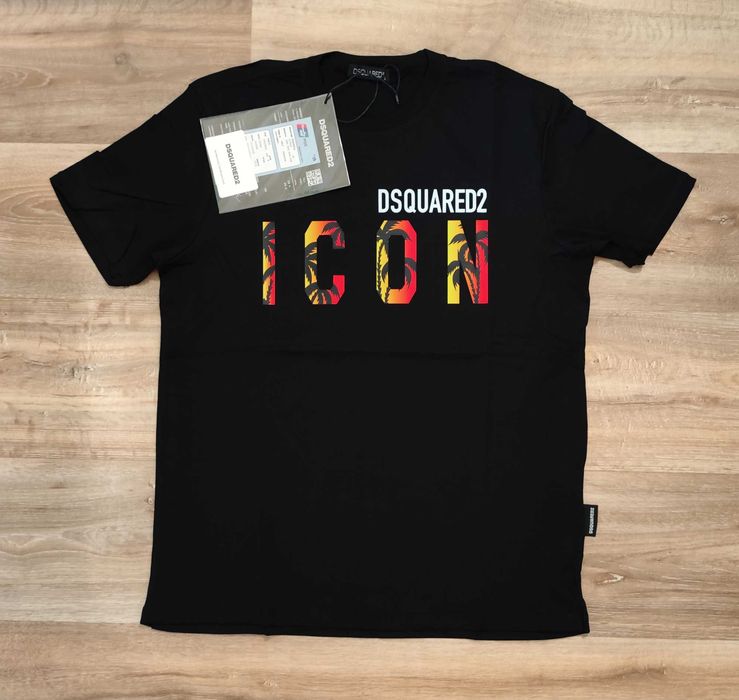 Детска мъжка фланелка тениска блуза Dsquared Icon памук нова
