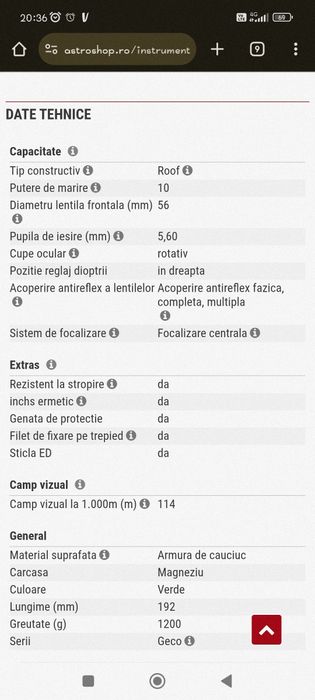 Binoclu 10x56 GECO  ED